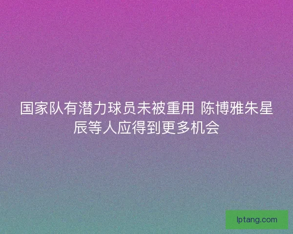 国家队有潜力球员未被重用 陈博雅朱星辰等人应得到更多机会